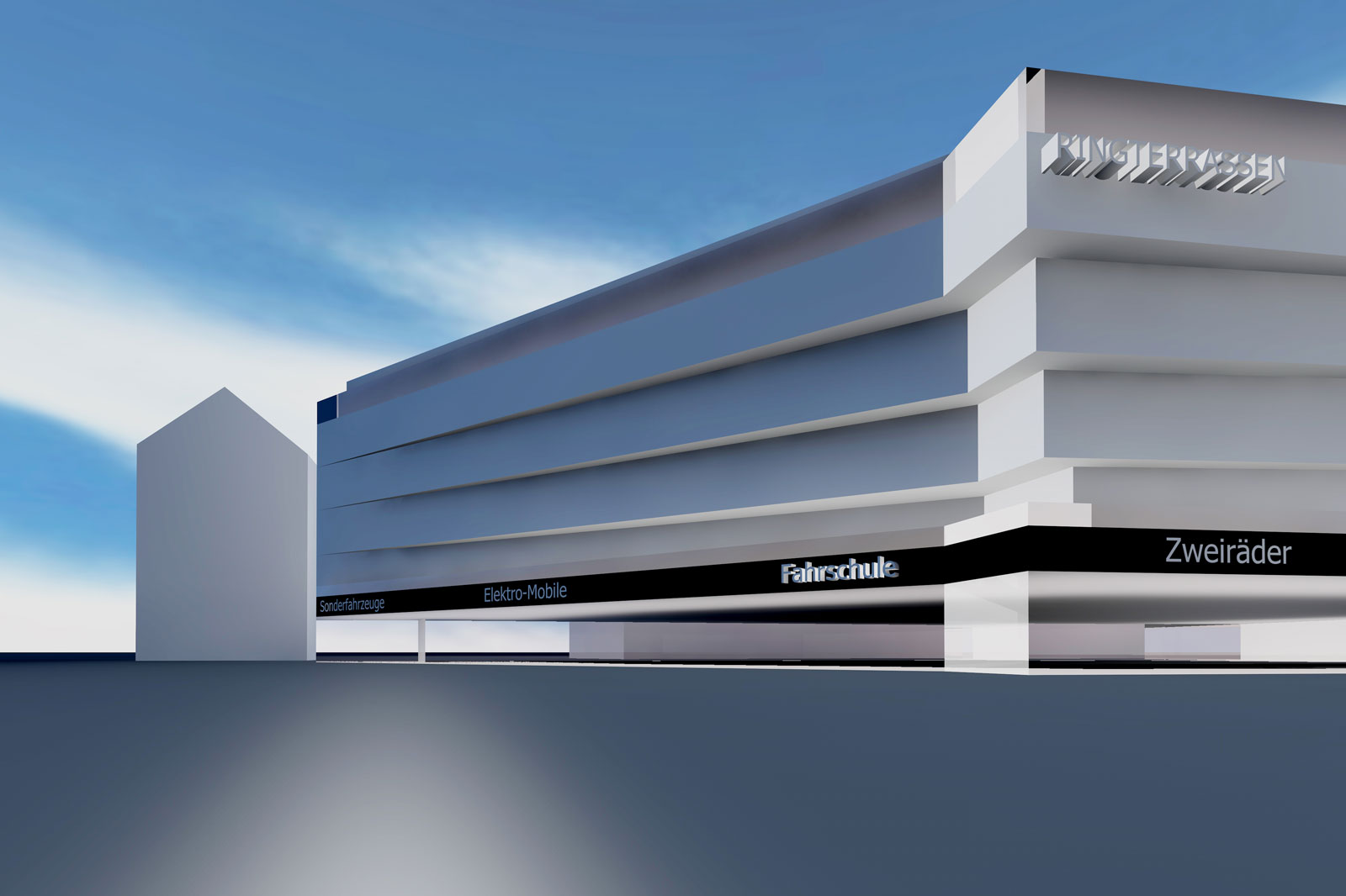 Rendering einer Wohnbebauung in München